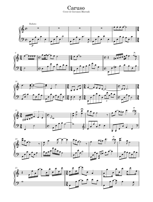 Caruso – Cover By Giovanni Marradi