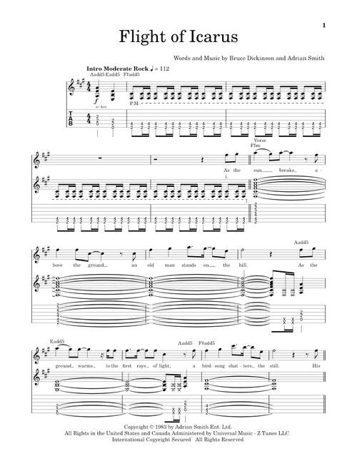 Flight Of Icarus - Iron Maiden (School of Rock - Guitar Tab)