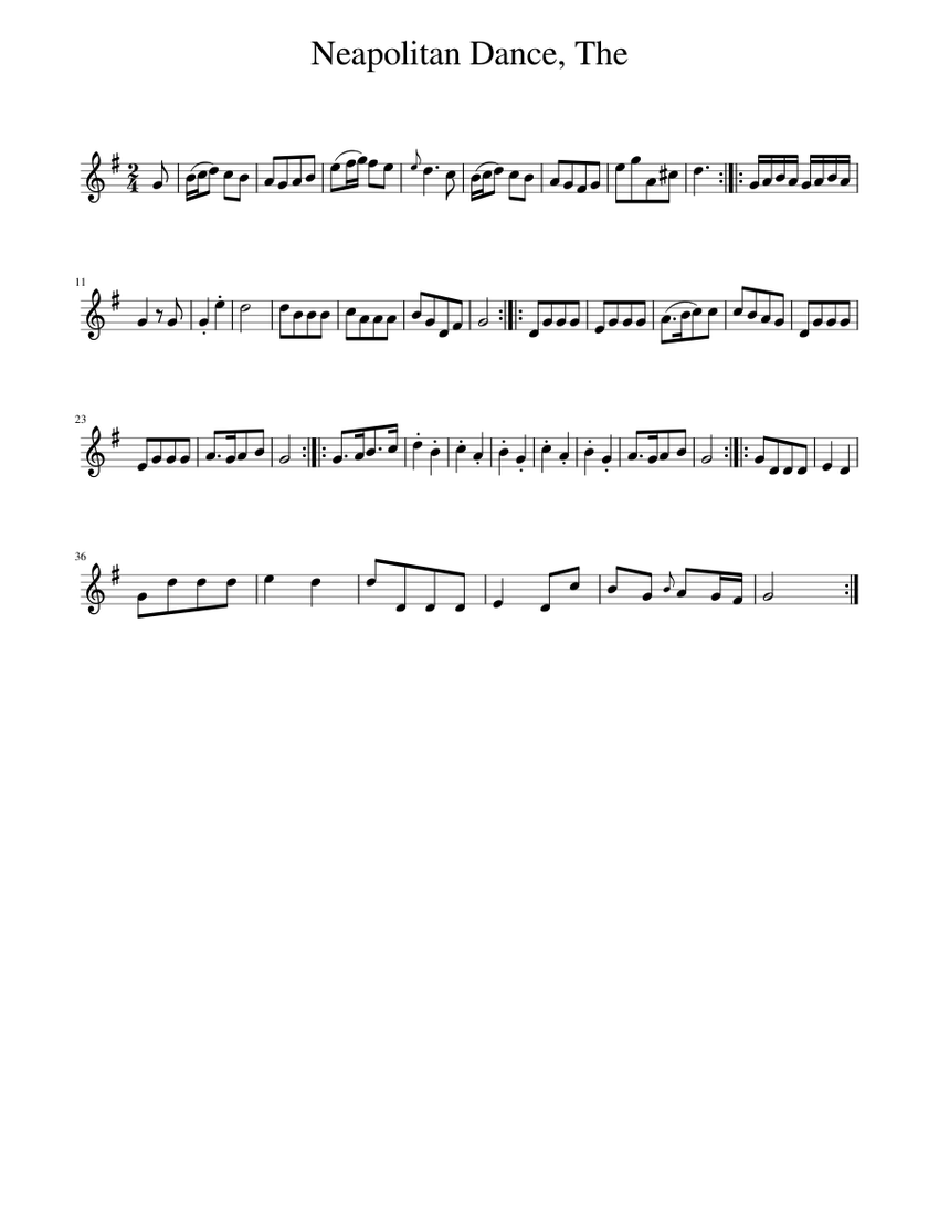 The Neapolitan Dance Sheet Music for Piano (Solo) easy | MuseScore.com