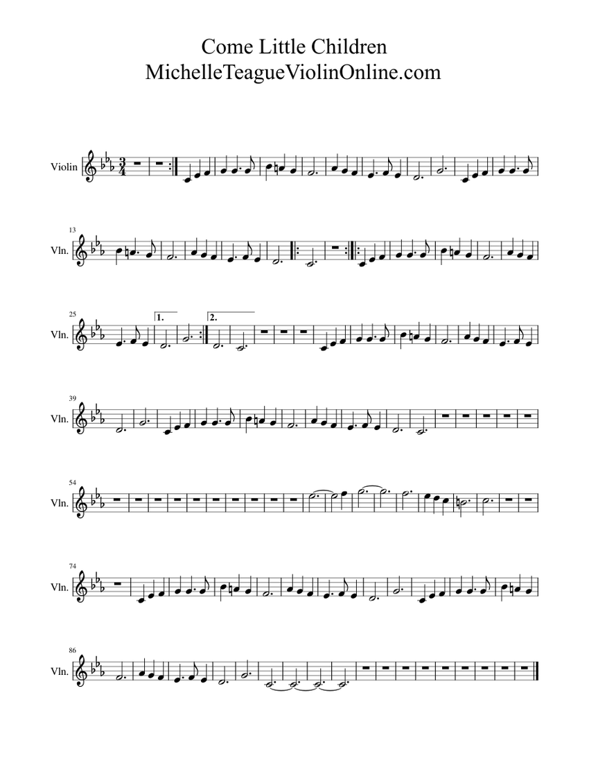 Come_little_Children violin Sheet music for Violin (Solo) | Musescore.com
