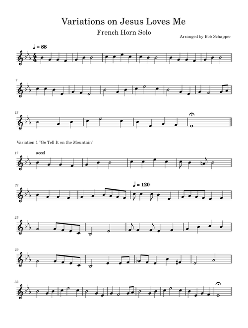 Jesus Loves Me – William Batchelder Bradbury Jesus_Loves_Me, Variations on