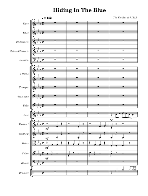 Hiding In The Blue – Sheet music for Orchestra (including Koto) – The Fat Rat & RIELL
