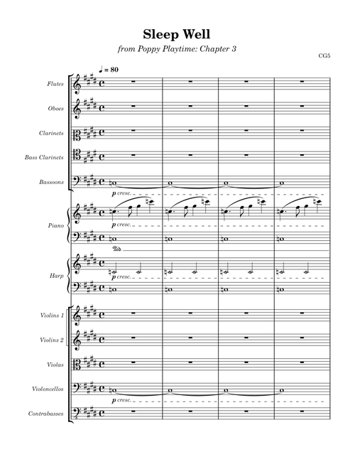 "Sleep Well" (from Poppy Playtime: Chapter 3) by CG5 - Sheet music for Orchestra
