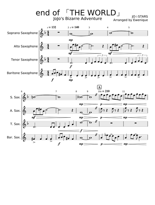 end of THE WORLD - for Sax Quartet