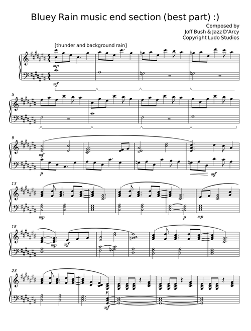 Bluey Rain music - end section (best part :D) - Joff Bush, Jazz D'Arcy