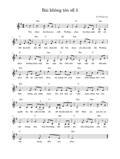 Bài không tên số 3 – Vũ Thành An