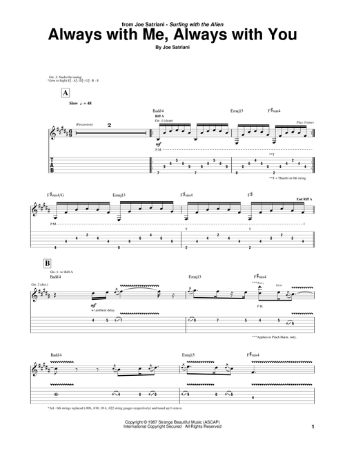 Always With Me, Always With You - Joe Satriani (Guitar Tab)