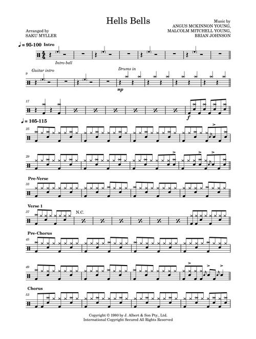 Hells Bells (Arr. Saku Myller) - AC/DC (Drums)