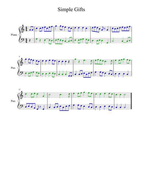 Simple Gifts (2-Part Round)