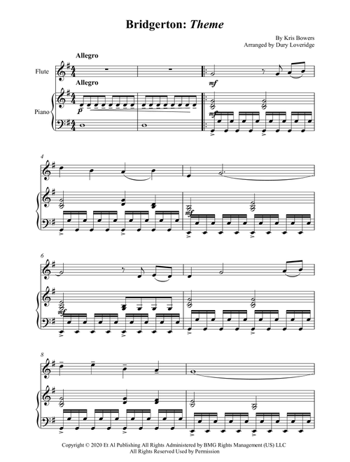 Bridgerton Theme (Arr. Dury Loveridge) - Kris Bowers (Flute and Piano)