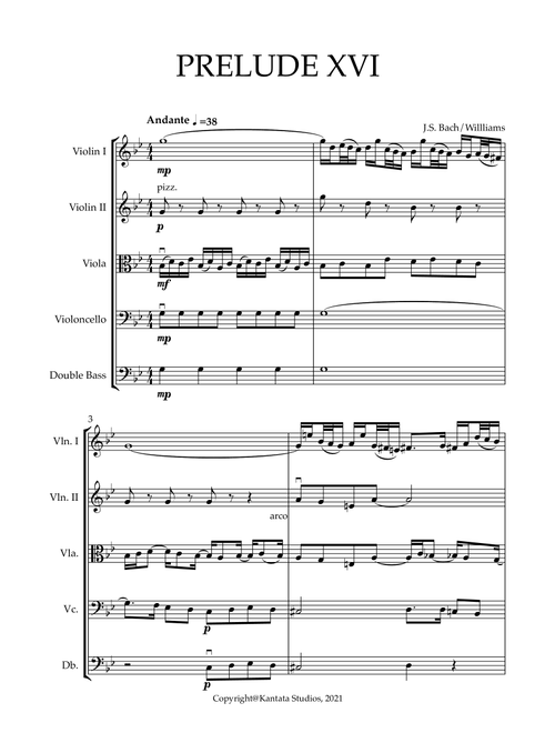 PRELUDE XV1 BY J.S. BACH ARRANGED BY GARTH WILLIAMS (Orchestra)