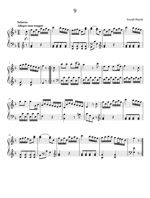 Divertimento in F major, HOB. XVI:9 Scherzo