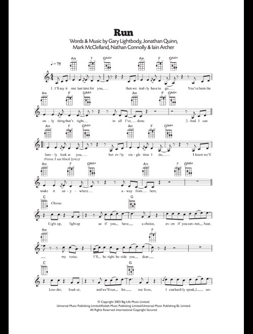 Run - Snow Patrol, Leona Lewis (Ukulele)