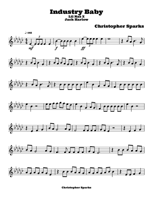 Industry Baby (Arr. Christopher Sparks) - Lil Nas X & Jack Harlow (Violin Solo)