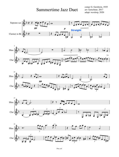 Summertime Jazz Duet, SSax-BbClar