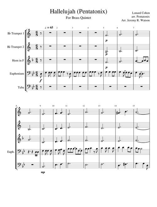 Hallelujah Pentatonix Brass Quintet