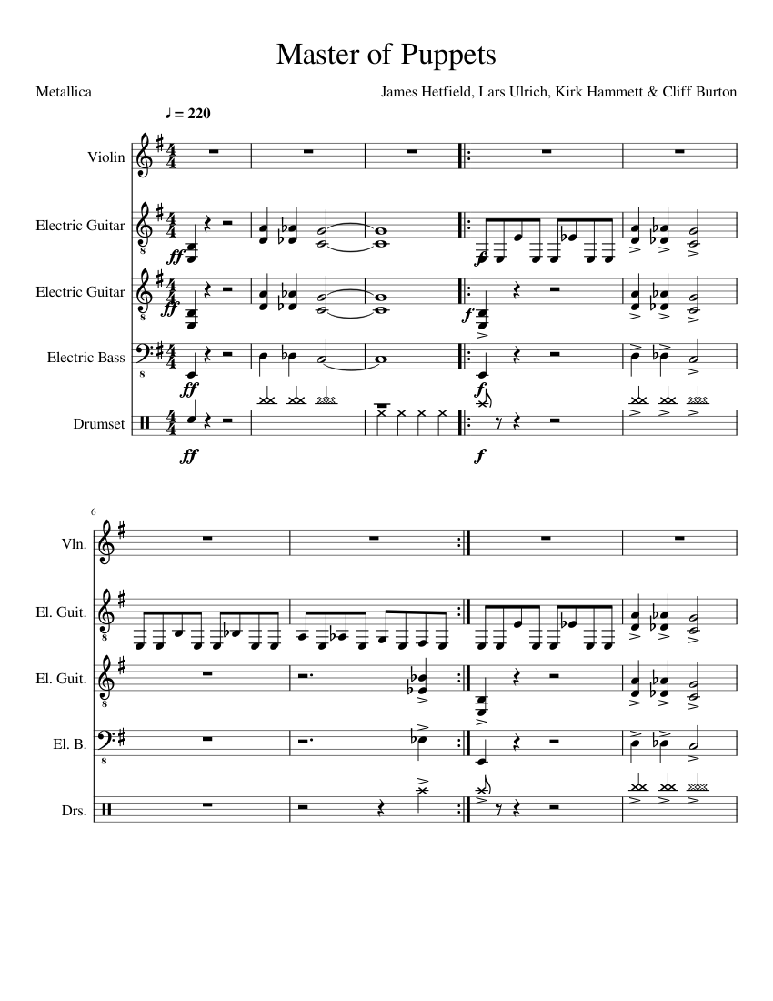 of Puppets Sheet music for Violin 