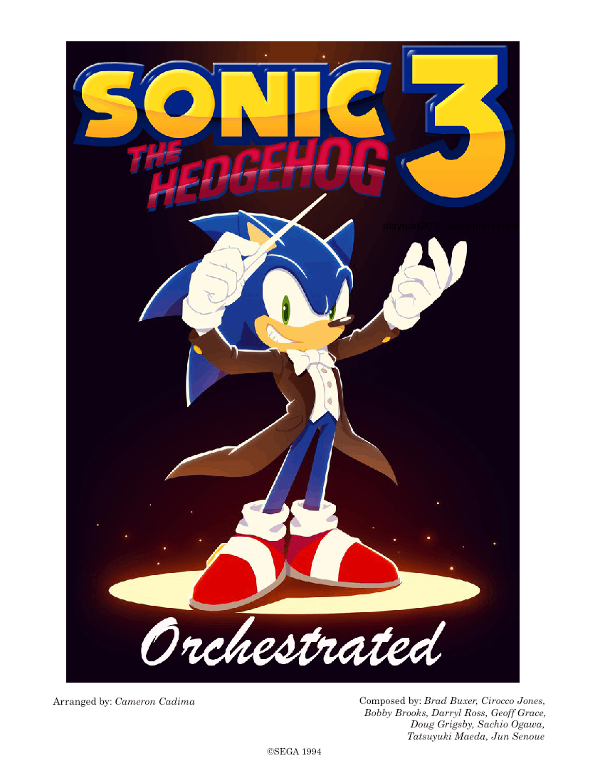 Sonic Music Note Sonic The Hedgehog 3: Orchestrated Sheet Music for Piano, Trombone ...