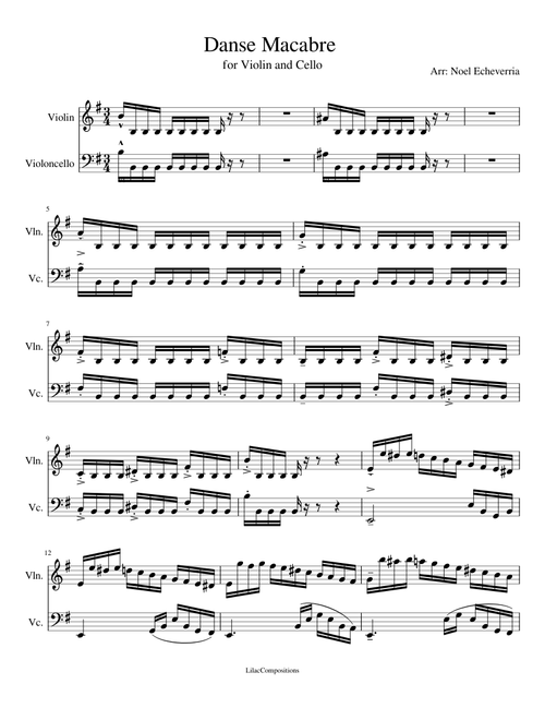 Danse Macabre - Kuroshitsuji - for Violin and Cello