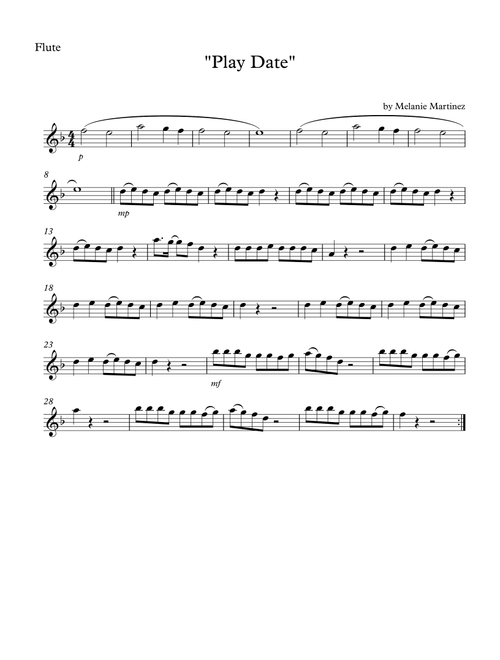 Play Date (Arr. SongBird Music) - Melanie Martinez (Flute Solo)