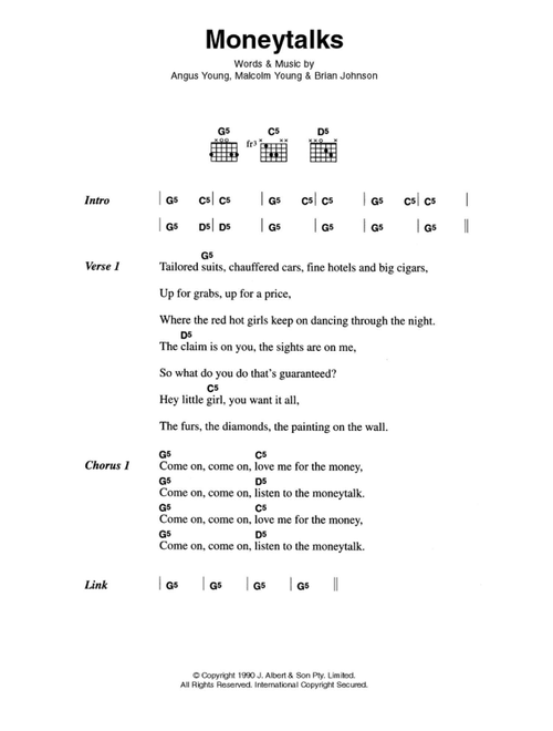 Moneytalks - AC/DC (Guitar Chords-Lyrics)