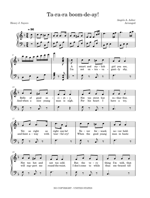 Ta-ra-ra boom-de-ay! – Angelo A. Asher