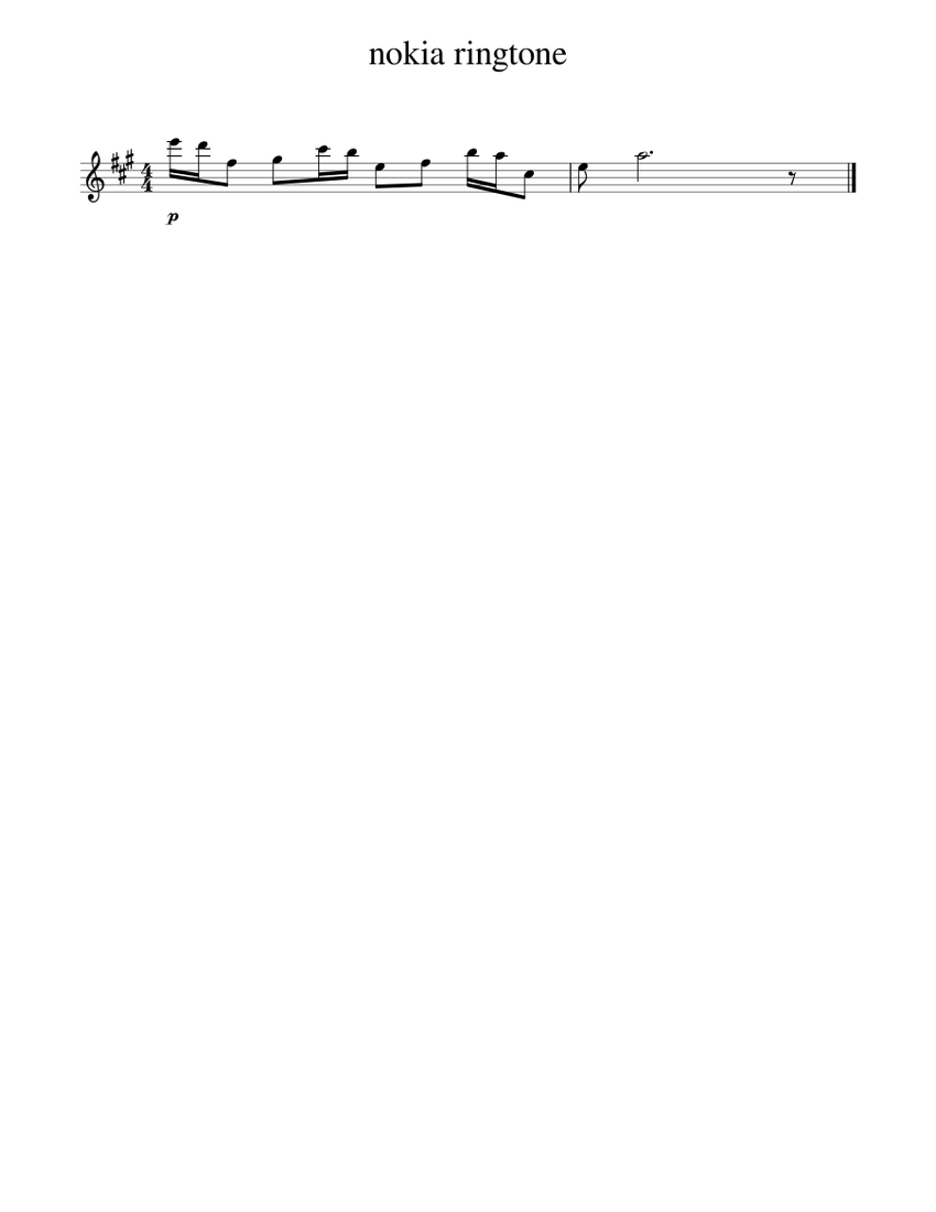 nokia ringtone Sheet music for Synthesizer (Solo)