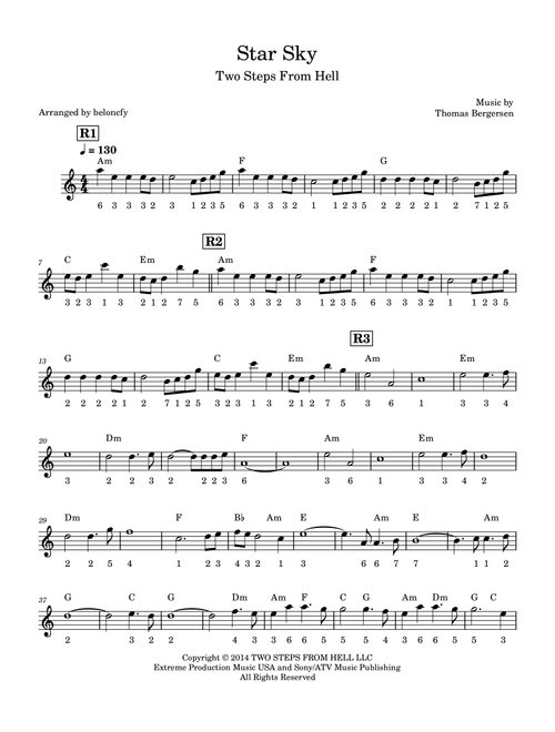 Star Sky - Trailer (Arr. beloncfy) - Thomas Bergersen (Organ)