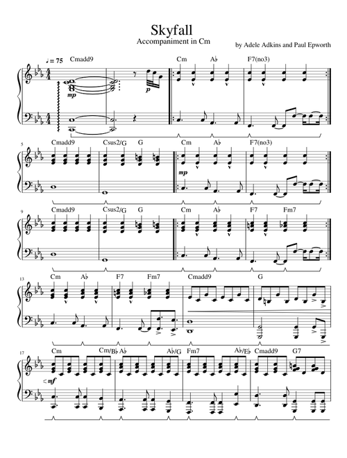 Skyfall | Adele | Piano