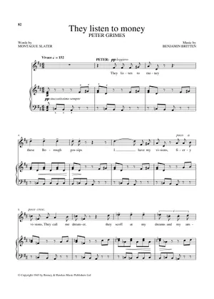 Peter Grimes P. 66 Sheet Music for Piano, Soprano, Alto, Tenor Peter Grimes P. 66 Sheet Music for Piano, Soprano, Alto, Tenor