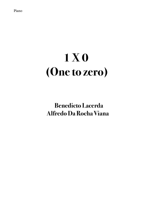Um A Zero (Arr. Felipe Aires) - Alfredo Da Rocha Viana, Benedicto Lacerda (Piano Solo)