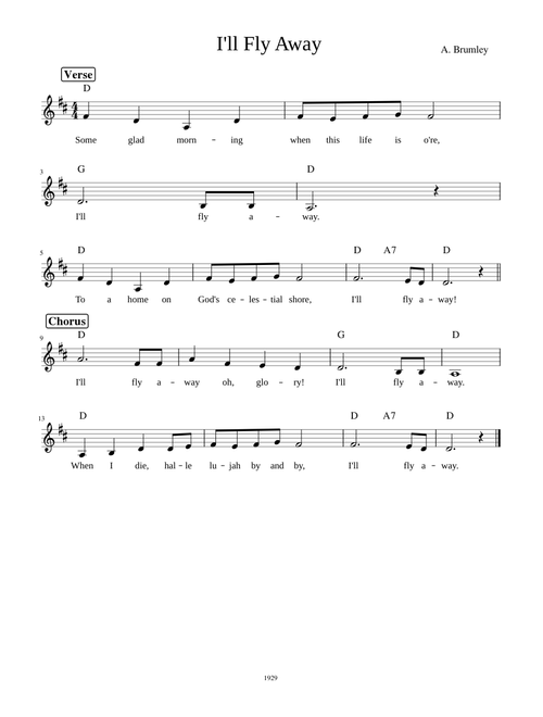 I'll Fly Away – Albert E. Brumley