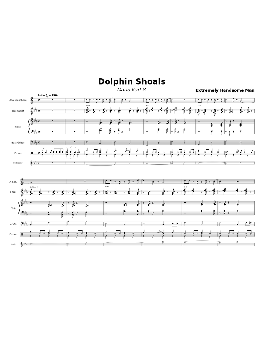 Dolphin Shoals Cover Sheet music for Piano, Saxophone alto, Guitar