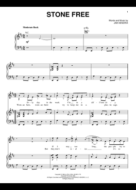 STONE FREE JIMI HENDRIX 楽譜集 Play Official version of Stone free Sheet Music by Jimi