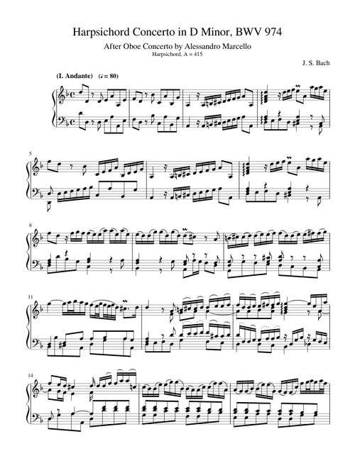 Concerto in D Minor, BWV 974