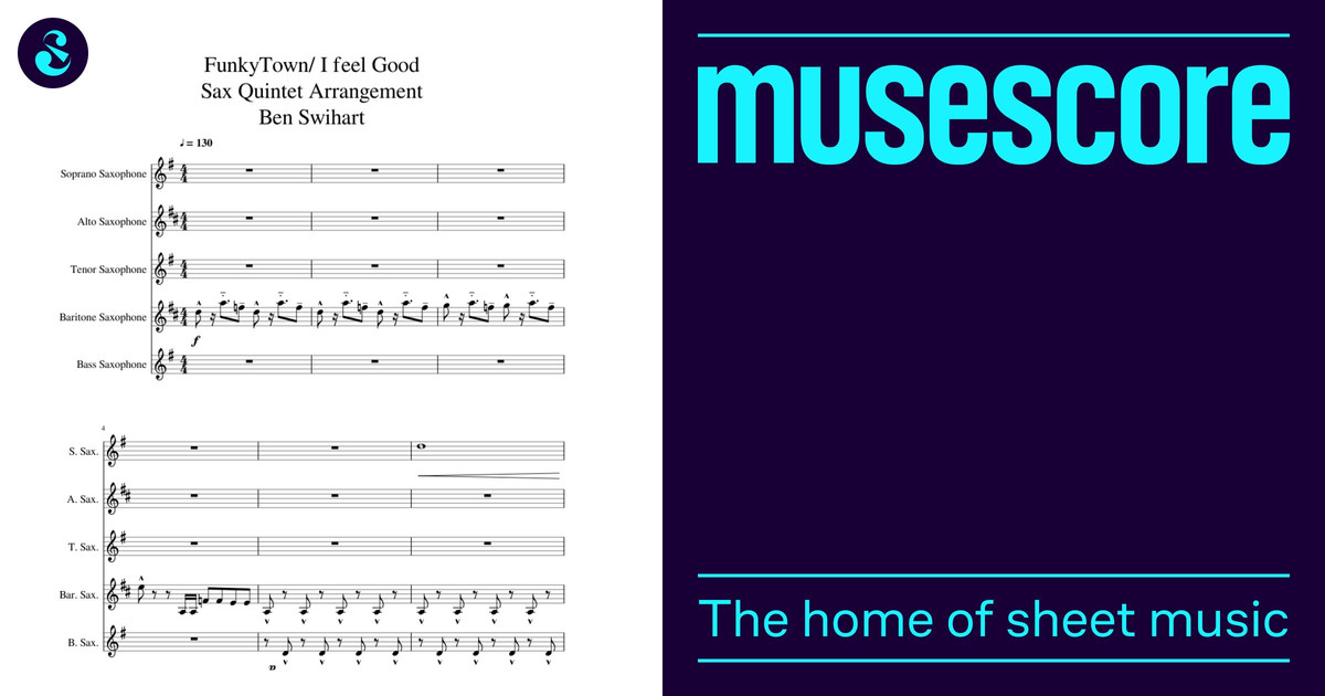 Funkytown / I Feel Good - Lucky Chops Sheet Music for Saxophone alto ...