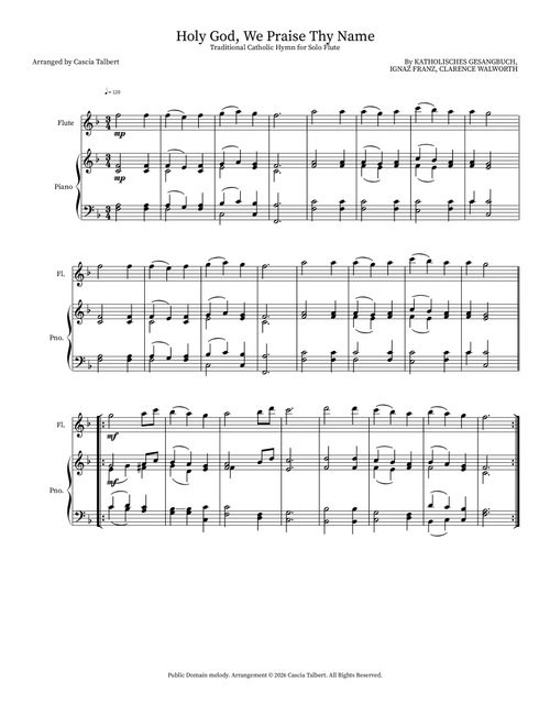 Holy God, We Praise Thy Name (Arr. Cascia Talbert) - Katholisches Gesangbuch (Instrumental Solo)