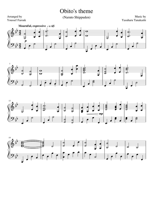 Naruto Shippuden OST III - Obito's theme (Piano)