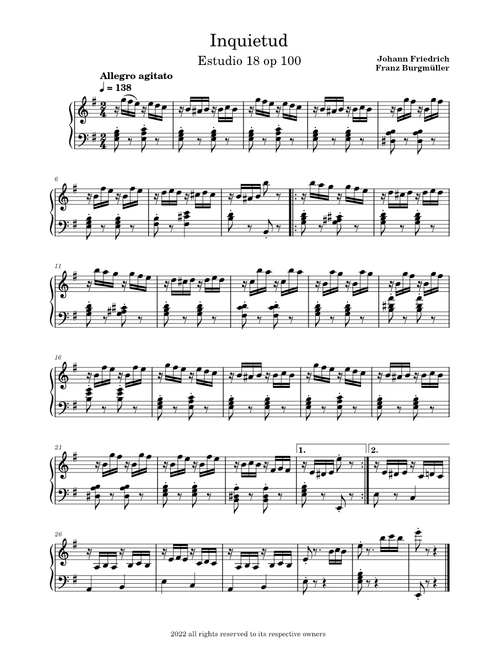 Inquiétude – Johann Friedrich Franz Burgmüller