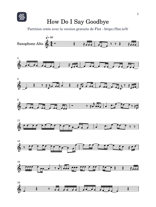 How Do I Say Goodbye (Arr. Christina Nadeau) - Dean Lewis (Alto Sax Solo)