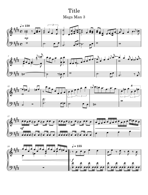 Title - Mega Man 3 (Piano)