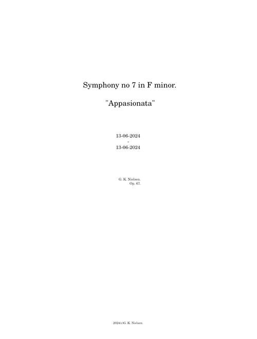 Symphony no 7 in F minor - G. K. Nielsen. – Nielsen-Music – Nielsen-Music