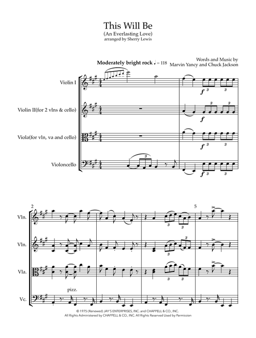 This Will Be (An Everlasting Love) (Arr. Sherry Lewis) - Natalie Cole (String Ensemble)