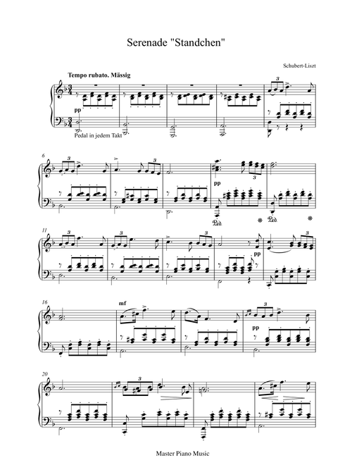Serenade "Standchen" for piano solo (Schubert) (Arr. Liszt) (Piano Solo)