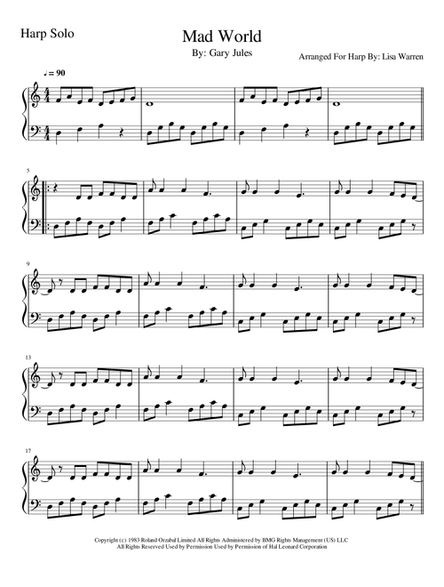 Mad World (Arr. Lisa Warren) - Adam Lambert (Harp)