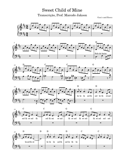 Sweet Child O' Mine – Guns N' Roses Sweet Child of Mine