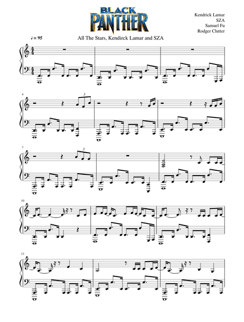 All The Stars - Black Panther - Kendrick Lamar and SZA - Piano Solo