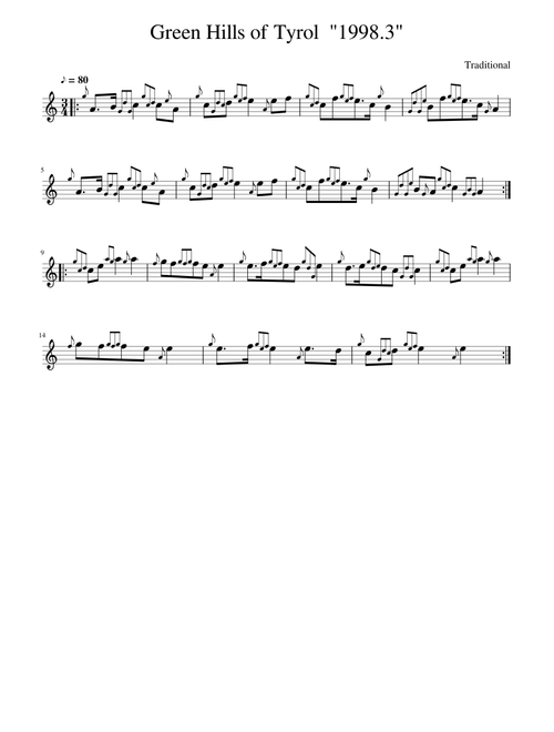 Traditional music - Green Hills of Tyrol "1998.3"