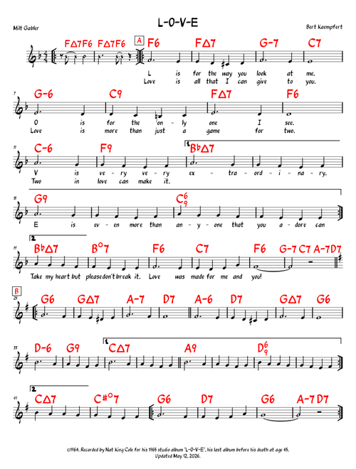 L-O-V-E - Bert Kaempfert, Milt Gabler/Nat King Cole