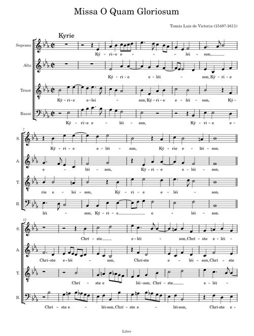 Missa O Quam Gloriosum - Tomás Luis de Victoria